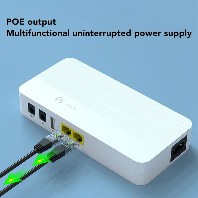 Джерело безперебійного живлення MINI UPS WGP POE04 8000mAh USB/DC:9V+12V/LAN IN/OUT (Білий) (48396) large popup